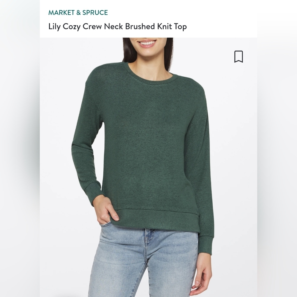 Market & Spruce Knit Top in Dark Green. X-large Extra Large